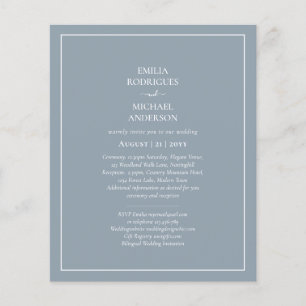 LeahG Dusty Blue Monochrome Wedding Invite Flyer