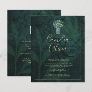 LeahG Emerald Forest Green Wedding INVITE