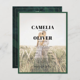 LeahG Emerald Forest Green Wedding INVITE