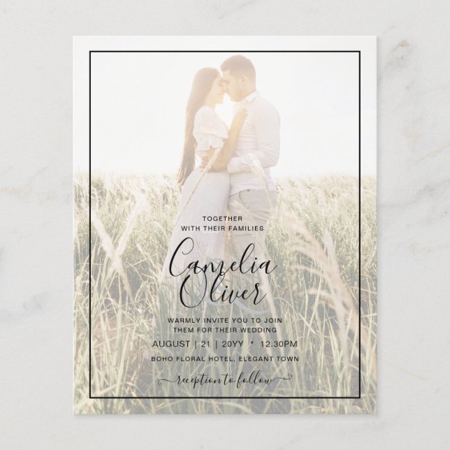 LeahG Emerald Green Photo Overlay Wedding Invite (Front)