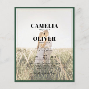 LeahG Emerald Green Photo Overlay Wedding Invite Flyer
