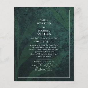LeahG Emerald Green White Leaves Wedding Invite Flyer