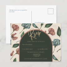 LeahG Forest Green Terracotta FALL Wedding RSVP