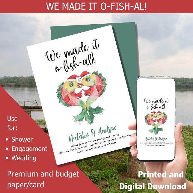 LeahG Funny Cute Summer Bridal Shower Fishies Invitation (Creator Uploaded)