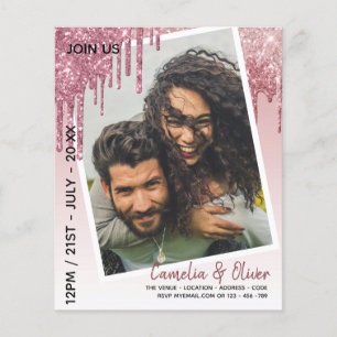 LeahG Glitter Drips Photo Overlay Wedding Invite