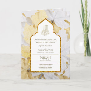 LeahG Gold White Islamic Muslim Wedding Invites