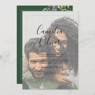 LeahG Green Purple WISTERIA Wedding INVITE