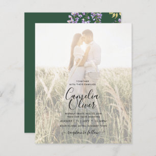 LeahG Green Purple WISTERIA Wedding INVITE