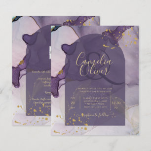LeahG Ink Ombre Purple Lavender Gold Wedding