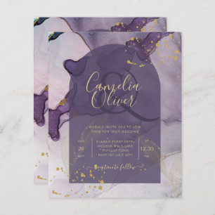 LeahG Ink Ombre Purple Lavender Gold Wedding