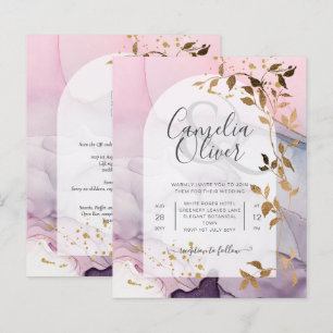 LeahG Ink Ombre Purple Pink Pink Gold Wedding