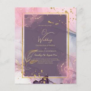 LeahG® Lavender INK Mauve Purple Gold Wedding Flyer