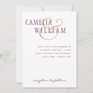 LeahG Magenta Berry Pink Wedding Invite