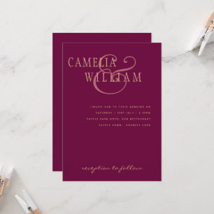 LeahG Magenta Berry Pink Wedding Invite
