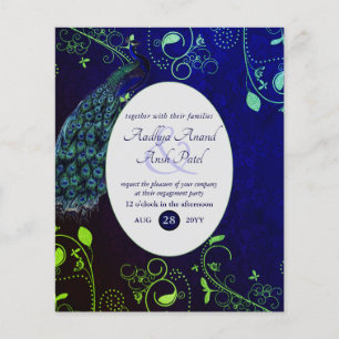 LeahG Peacock Blue Islamic Muslim Wedding Invites 