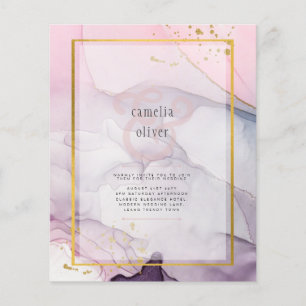 LeahG Pink Purple Lavender Gold INK Wedding INVITE Flyer