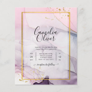 LeahG Pink Purple Lavender Gold INK Wedding INVITE Flyer