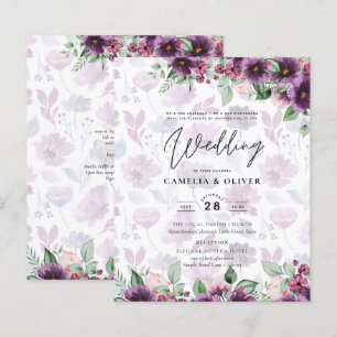 LeahG Plum Purple Berry Floral Wedding Fall Winter