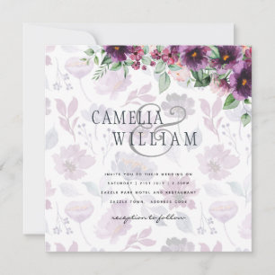 LeahG Plum Purple Berry Floral Wedding Fall Winter