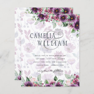 LeahG Plum Purple Berry Floral Wedding Fall Winter