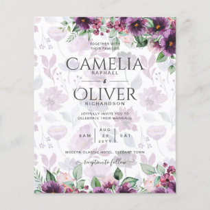 LeahG Plum Purple Berry Floral Wedding Fall Winter Flyer