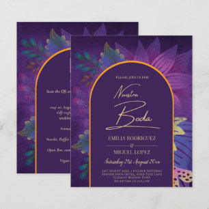 LeahG Plum Purple Gold JEWEL TONES Wedding INVITE