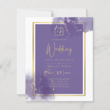LeahG PURPLE GOLD Wedding Lavender ALCOHOL INK
