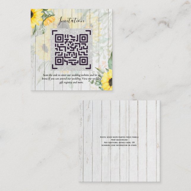 LeahG QR Code Wedding Details Insert RSVP Gifts  (Front/Back)