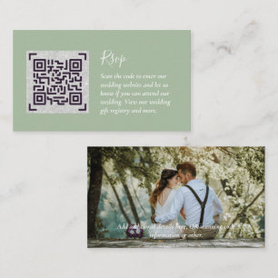 LeahG RSVP QR Code PHOTO Details Wedding Card