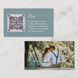 LeahG RSVP QR Code PHOTO Details Wedding Card