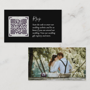 LeahG RSVP QR Code PHOTO Details Wedding Card