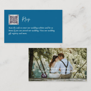 LeahG RSVP QR Code PHOTO Details Wedding Card