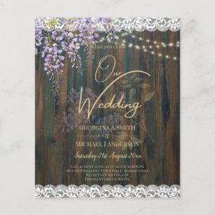 LeahG Rustic WISTERIA Lace Floral Wedding INVITE