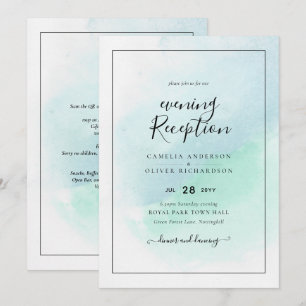 LeahG Sea Glass Turquoise Teal Blue Wedding INVITE