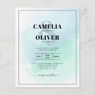 LeahG Sea Glass Turquoise Teal Blue Wedding INVITE Flyer