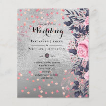 LeahG Silver Navy Rosegold PInk Floral Wedding