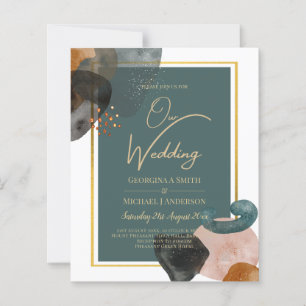 Leahg TEAL EARTH TONES WEDDING INVITE QR Code