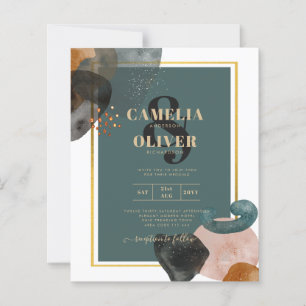 Leahg TEAL EARTH TONES WEDDING INVITE QR Code