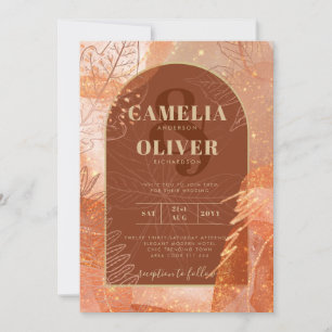 LeahG Terracotta Gold Autumn FALL Wedding Invite