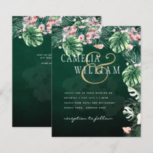 LeahG Tropical Green Pink Botanical Wedding