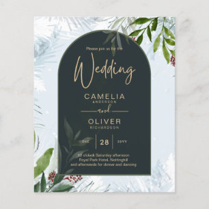 LeahG Winter Wedding Aqua Blue Green INVITE Flyer