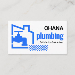 Leaking Blue Faucet Building Home Frame Business Card