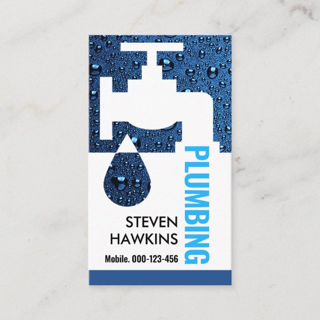 Leaking Bubble Faucet Plumbing Business Card (Front)