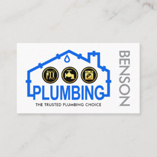 Leaking Home Pipe Frame Plumbing Business Card