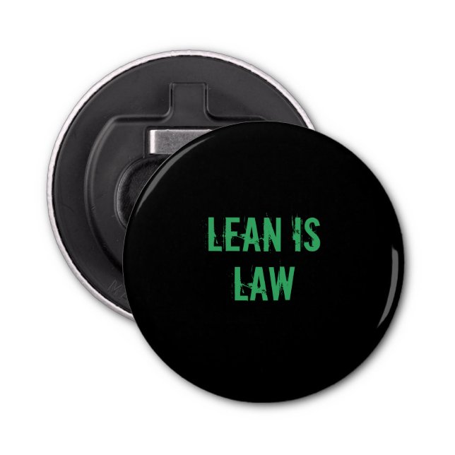 Lean is Law Fitness Personal Trainer Bodybuilding Bottle Opener (Front)