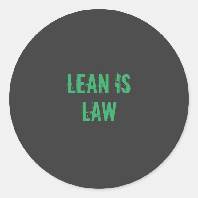 Lean is Law Fitness Personal Trainer Bodybuilding Classic Round Sticker (Front)