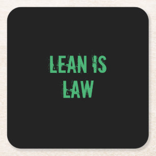 Lean is Law Fitness Personal Trainer Bodybuilding Square Paper Coaster