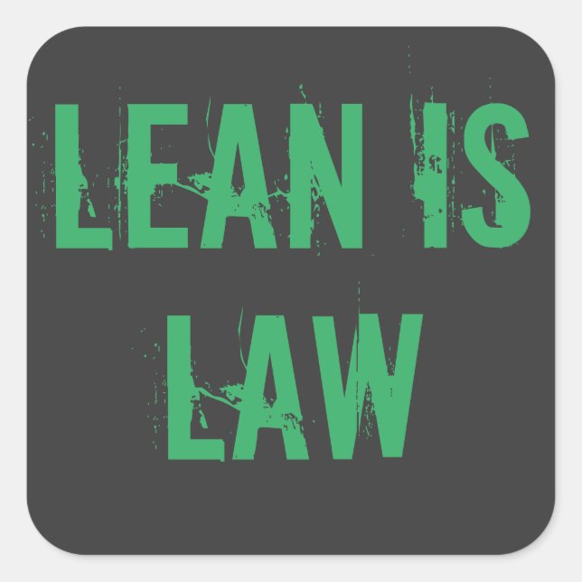 Lean is Law Fitness Personal Trainer Bodybuilding Square Sticker (Front)