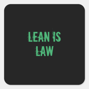 Lean is Law Fitness Personal Trainer Bodybuilding Square Sticker