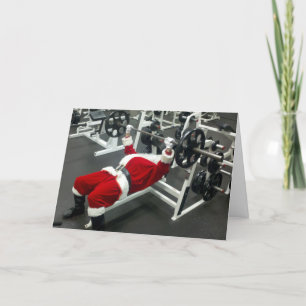 lean & mean Santa - funny silly christmas holiday Card